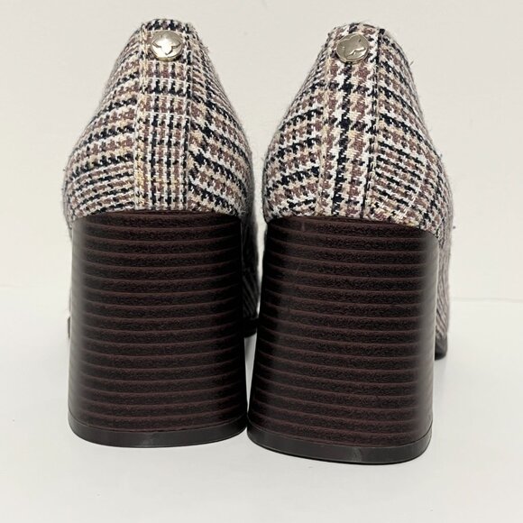 Kelly & Katie Womens Tonnia Chunky Houndstooth Loafer Heels 7M Dark Academia Y2K - Picture 7 of 12